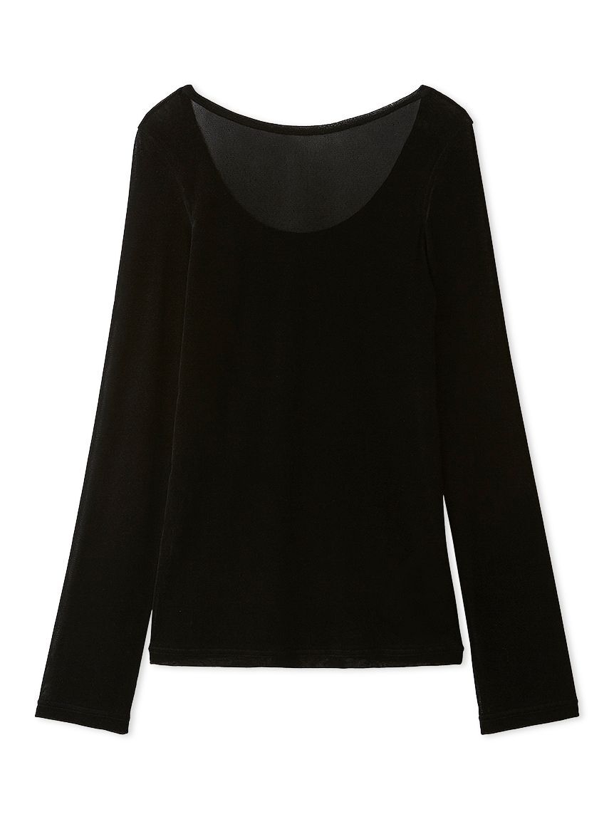 FRAY I.D「【ウォッシャブル】フロッキーチュールベーシックトップス」|Tシャツ・カットソー|BLK