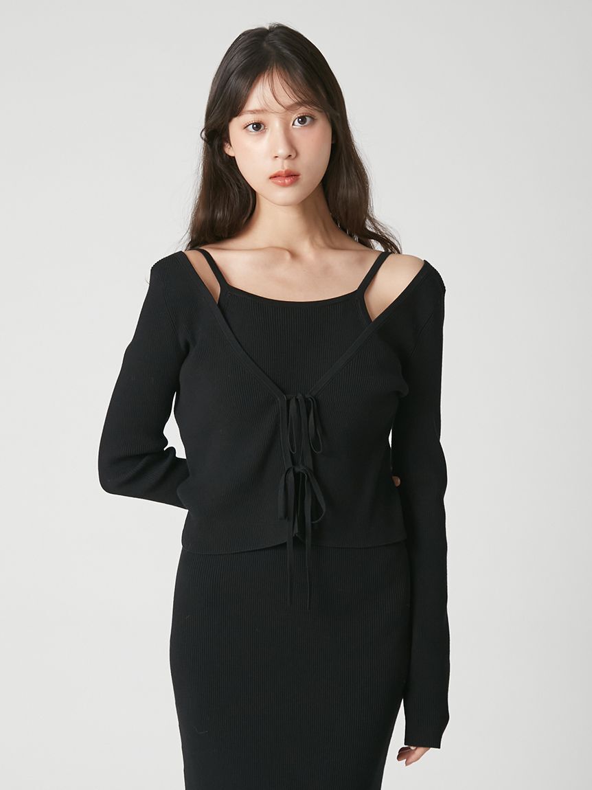 FRAY I.D「2wayカーデセットカップインニットワンピース」|ワンピース|