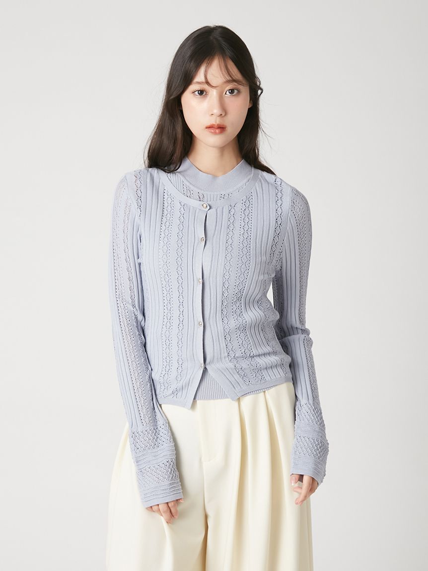 FRAY I.D「【ウォッシャブル】アイレットハイネックノースリニット」|ニット・セーター|