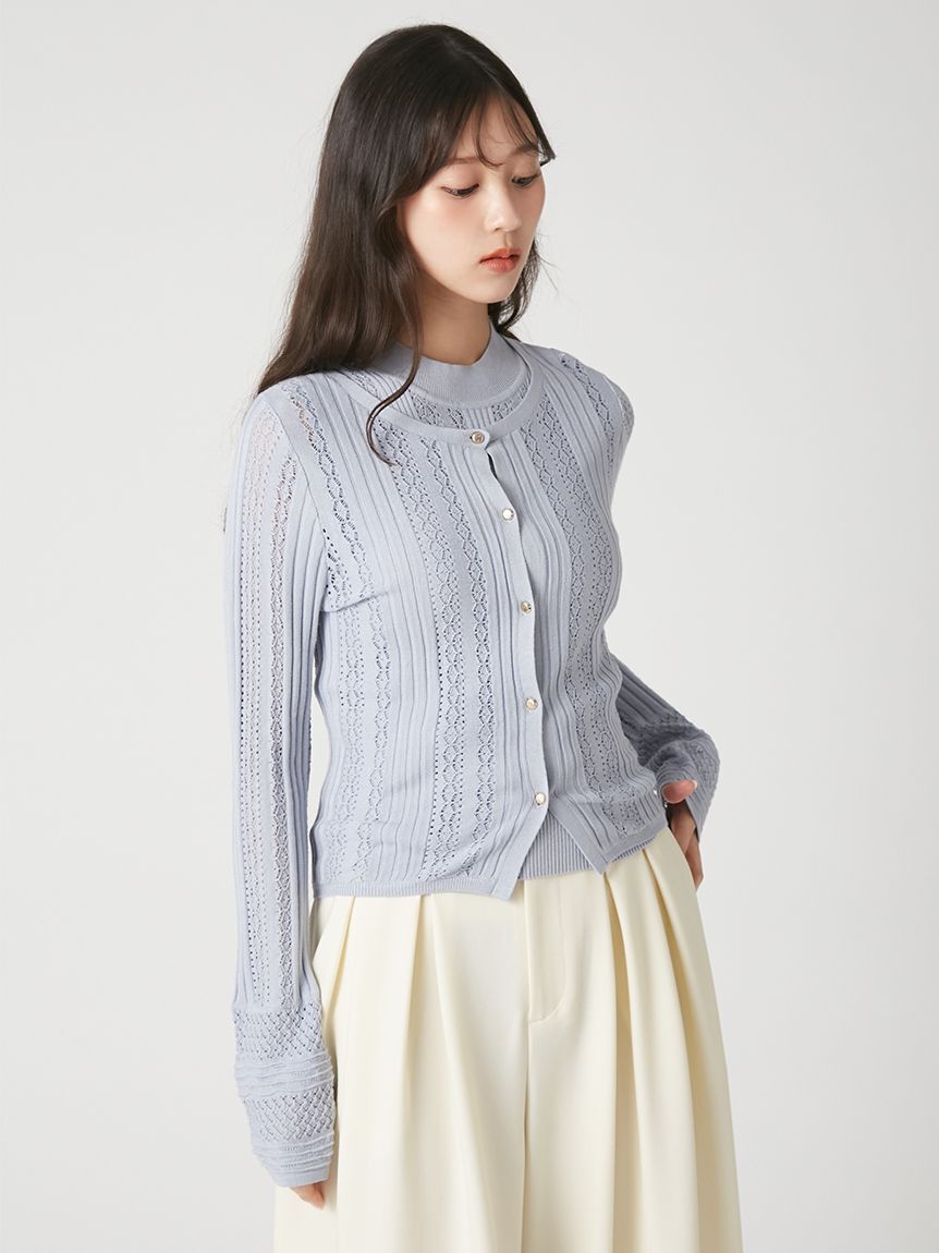 FRAY I.D「【ウォッシャブル】アイレットハイネックノースリニット」|ニット・セーター|