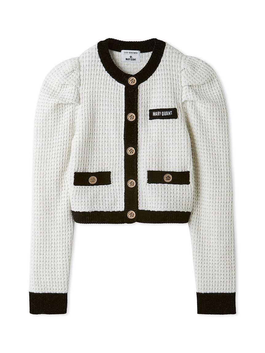 LILY BROWN「【WEB・一部店舗限定カラー】【LILY BROWN&times;MARY QUANT】ツイードニットカーディガン」|カーディガン|WHT