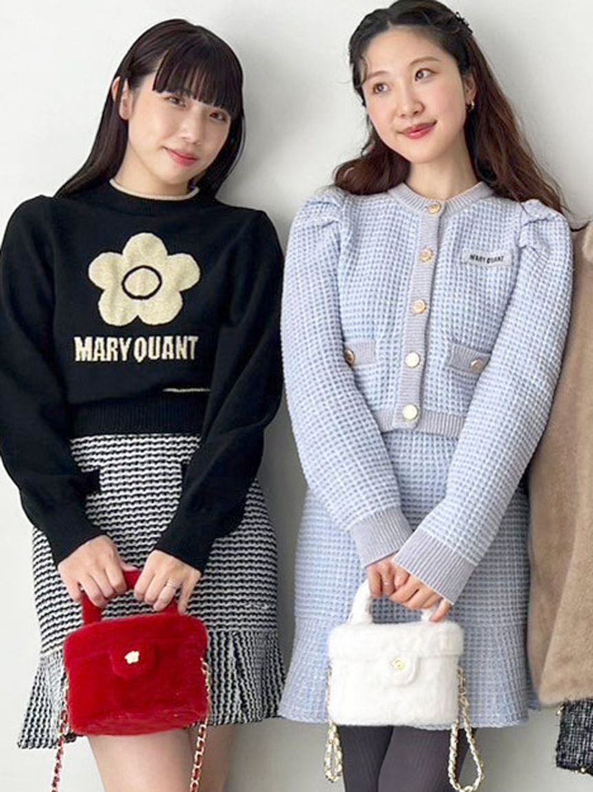 LILY BROWN「【WEB・一部店舗限定カラー】【LILY BROWN&times;MARY QUANT】ツイードニットカーディガン」|カーディガン|