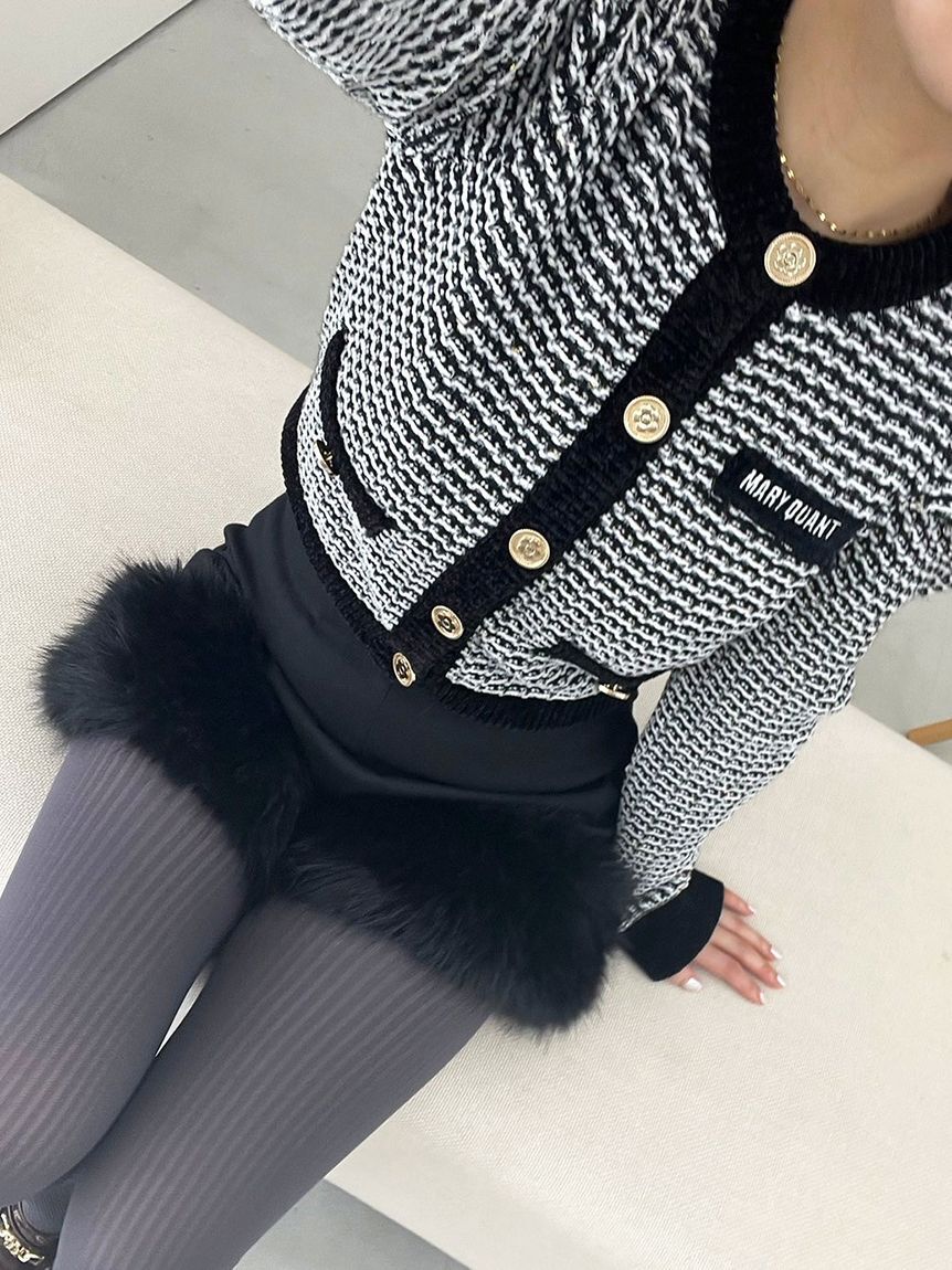 LILY BROWN「【WEB・一部店舗限定カラー】【LILY BROWN&times;MARY QUANT】ツイードニットカーディガン」|カーディガン|