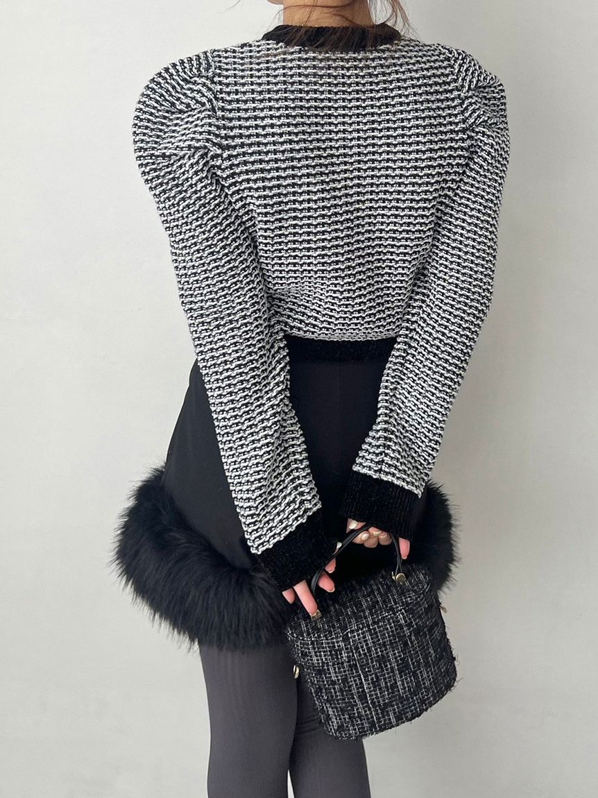 LILY BROWN「【WEB・一部店舗限定カラー】【LILY BROWN&times;MARY QUANT】ツイードニットカーディガン」|カーディガン|