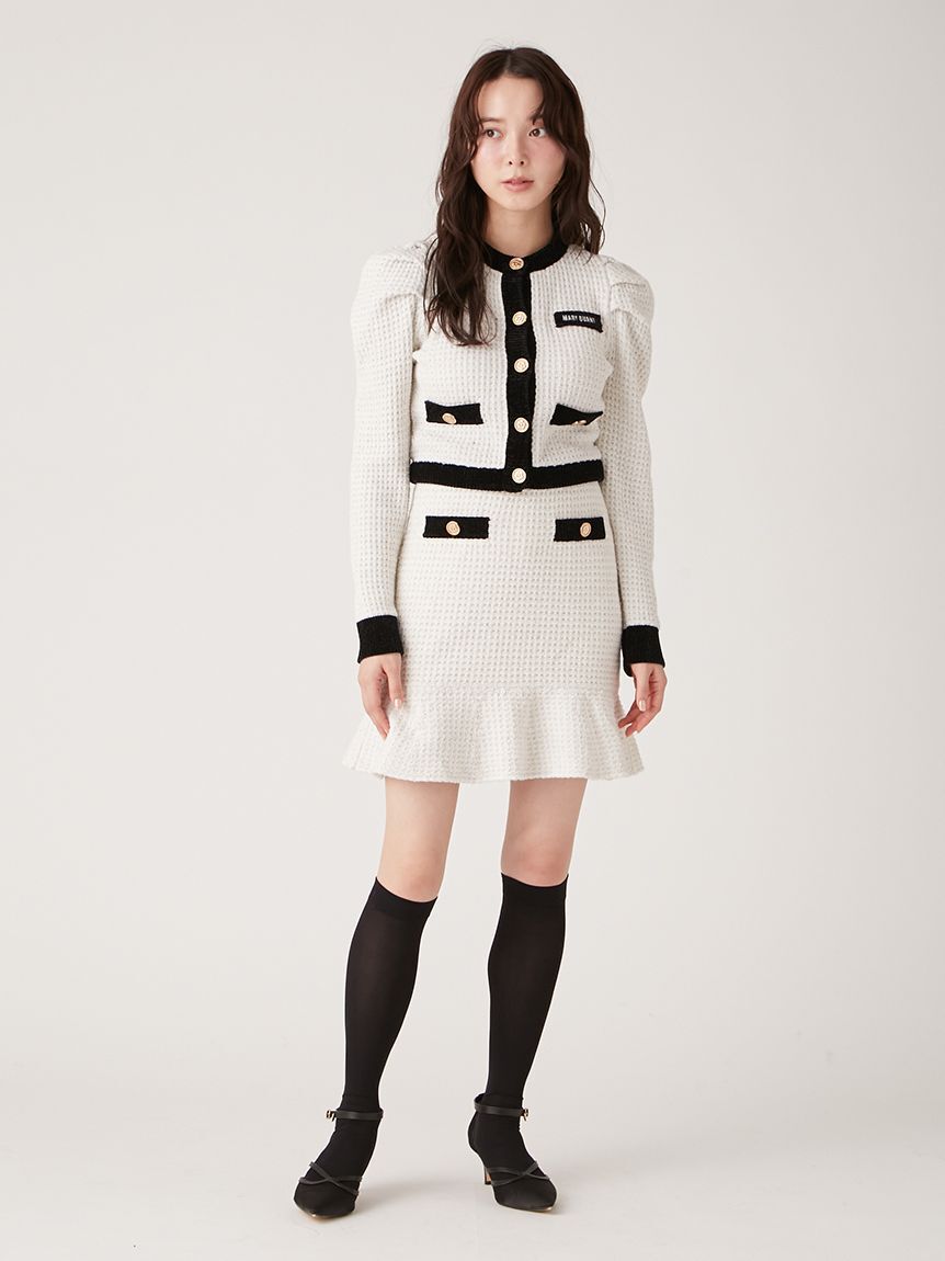 LILY BROWN「【WEB・一部店舗限定カラー】【LILY BROWN&times;MARY QUANT】ツイードニットカーディガン」|カーディガン|