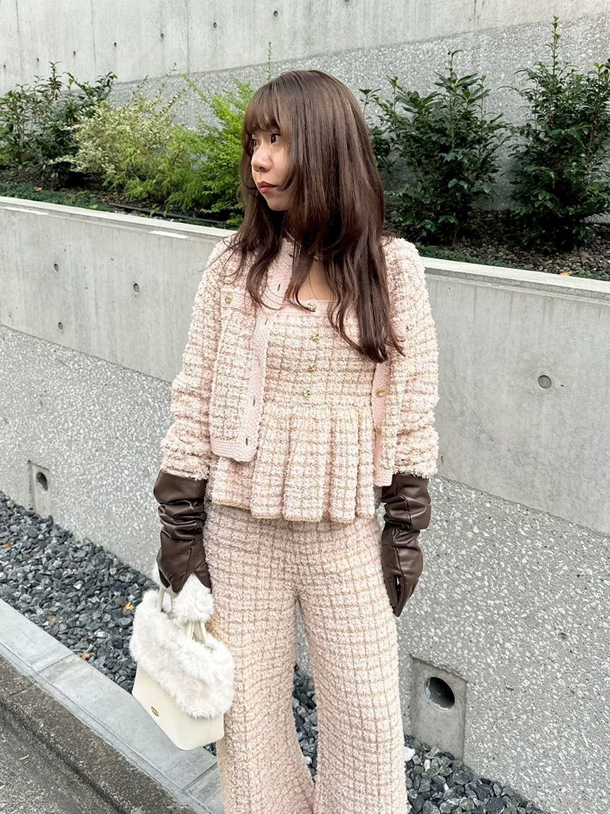 LILY BROWN「ツイードニットカーディガン」|カーディガン|