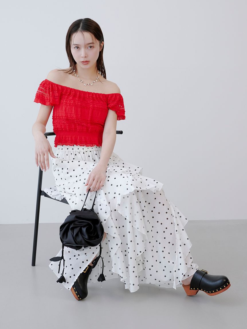 LILY BROWN「2wayシャーリングトップス」|Tシャツ・カットソー|