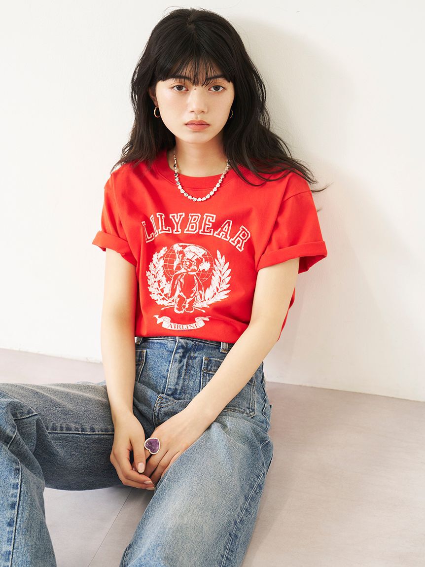 LILY BROWN「【Lily Bear】エアラインTシャツ」|Tシャツ・カットソー|