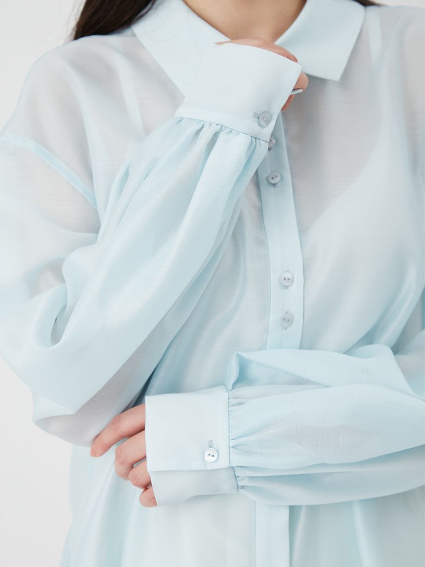 LILY BROWN「【ウォッシャブル】シアーオーバーシャツ」|シャツ・ブラウス|