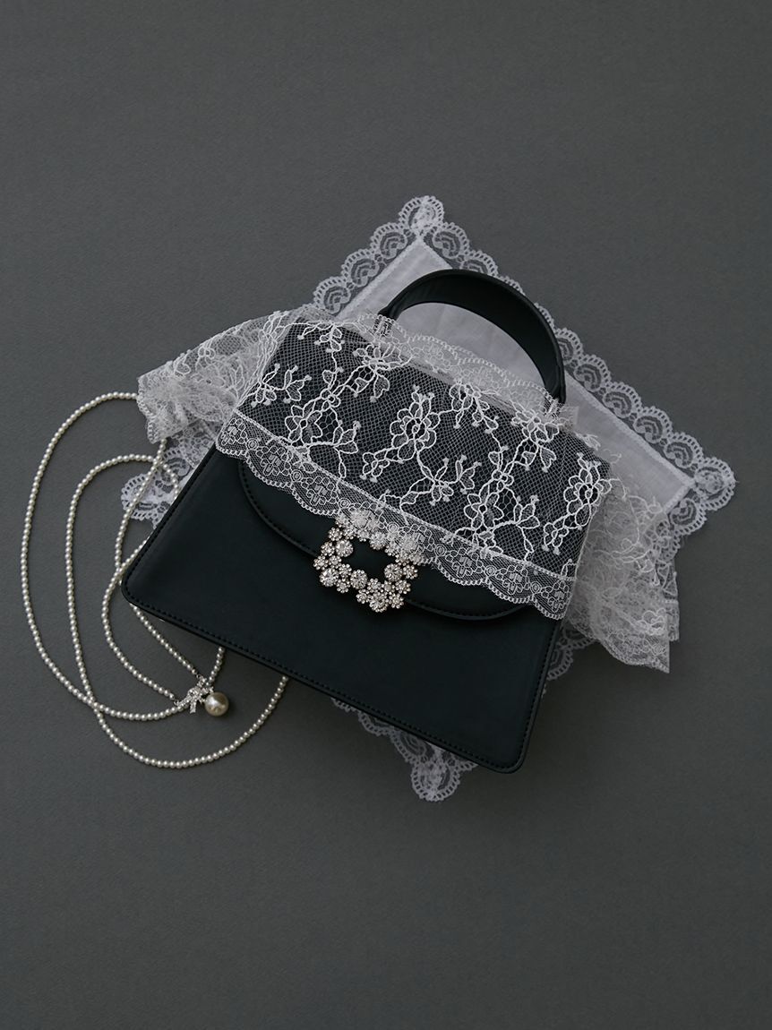LILY BROWN「【限定カラー】[L.B CANDY STOCK] 2wayレースカバーバッグ」|ショルダー・メッセンジャー|BLK