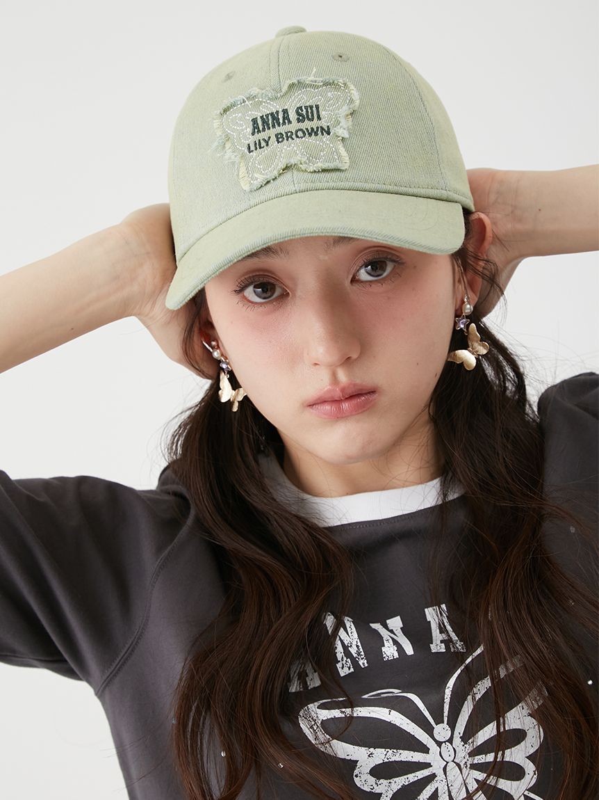 LILY BROWN「【LILY BROWN&times;ANNA SUI】バタフライモチーフキャップ」|キャップ・キャスケット|GRN