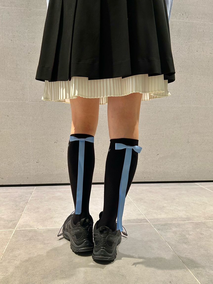 LILY BROWN「【LILY BROWN&times;Hearts2Hearts】リボンロゴハイソックス」|ソックス|