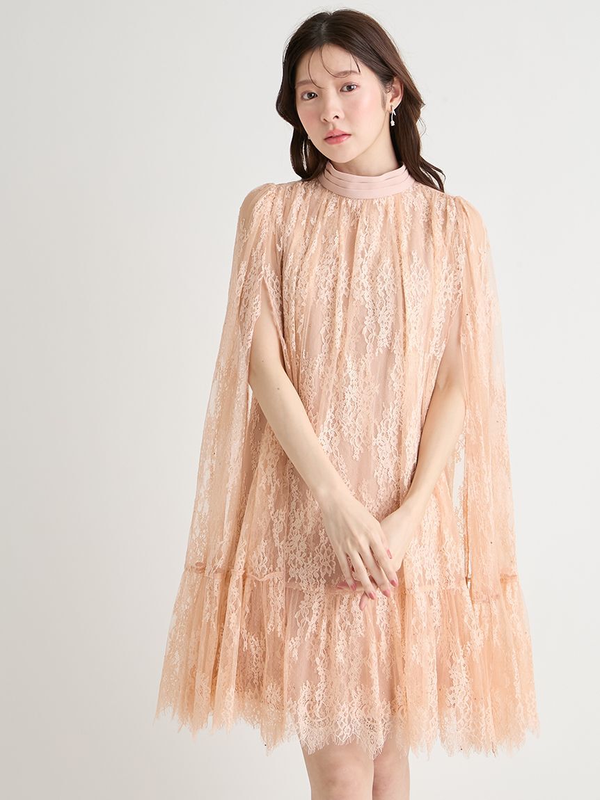 CELFORD「バックリボンレースケープドレス」|ドレス|