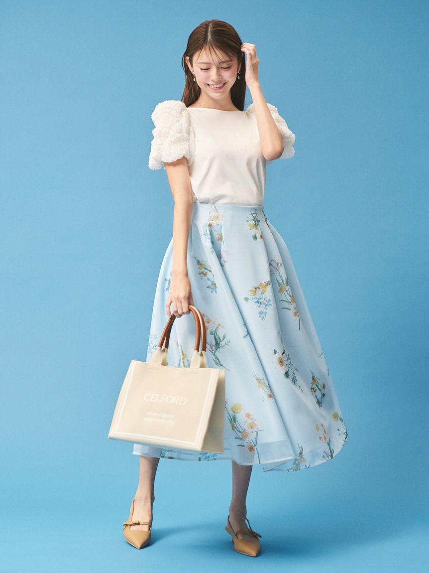 CELFORD「ミニメッシュフラワースカート」|スカート|
