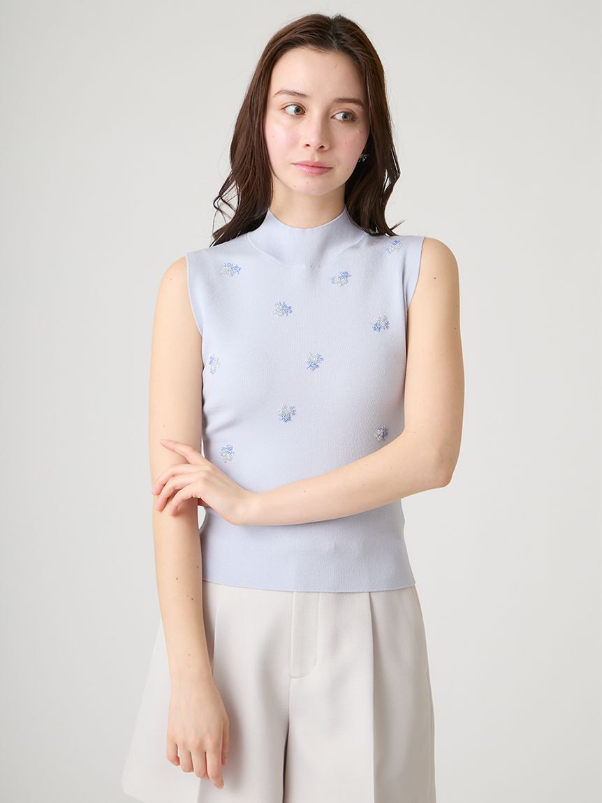 CELFORD「【洗える】ビーズ刺繍ニットプルオーバー」|ニット・セーター|