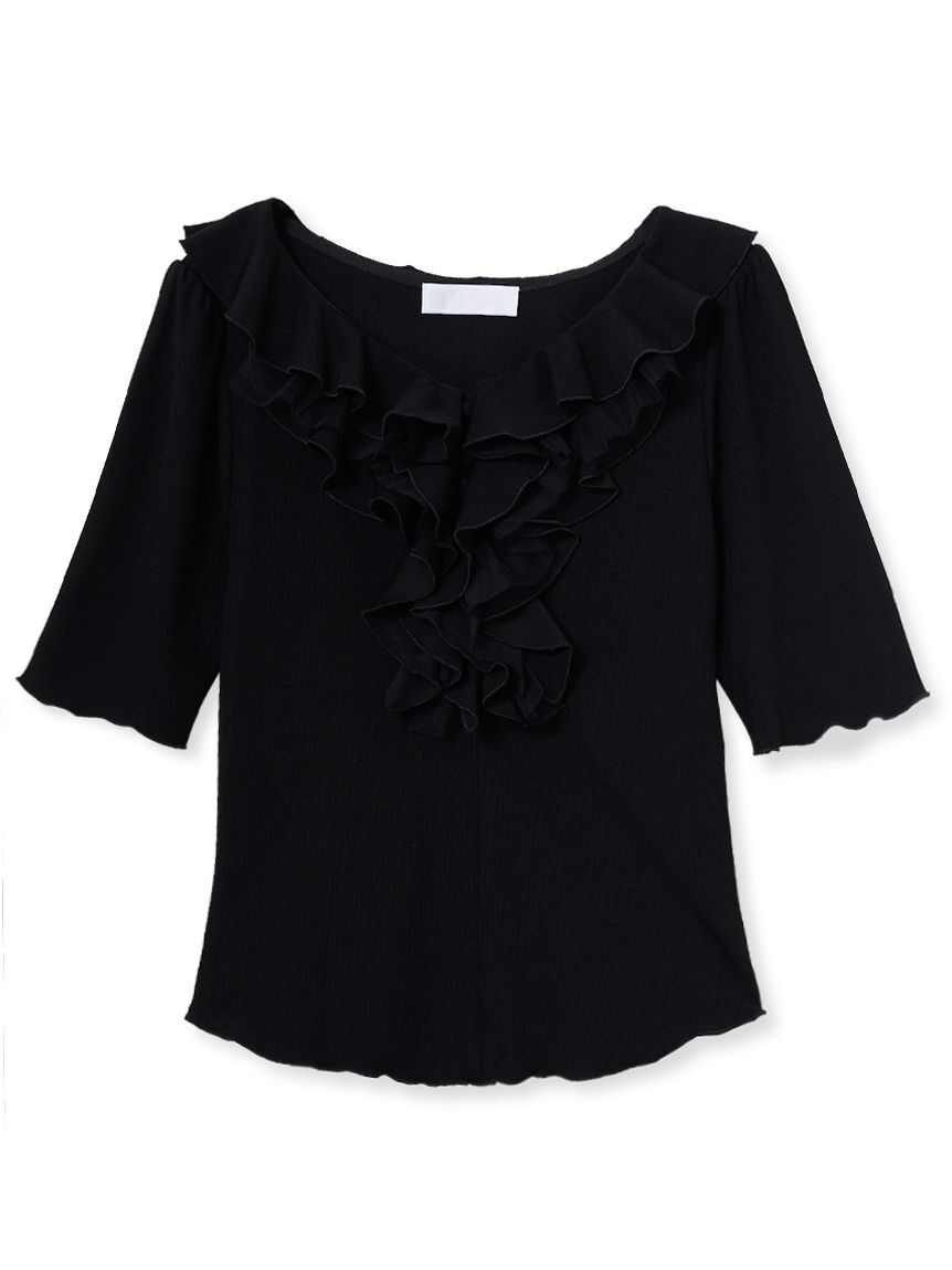 CELFORD「チュールドッキングリブカットソー」|Tシャツ・カットソー|BLK
