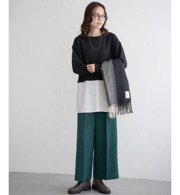 ikka「ウーリッシュフラノワイドパンツ」|その他|