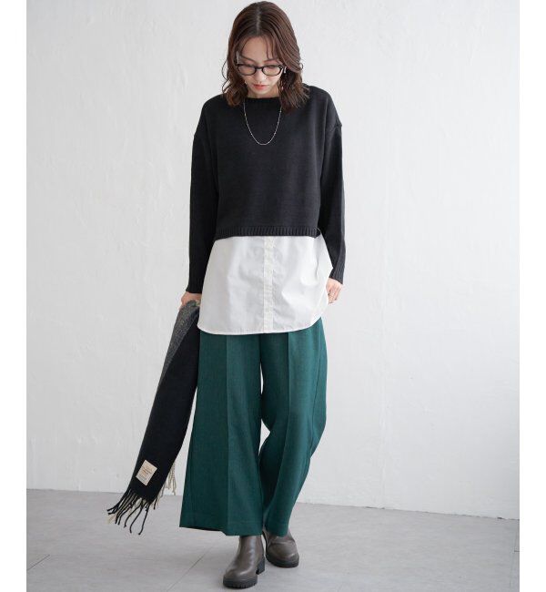 ikka「ウーリッシュフラノワイドパンツ」|その他|