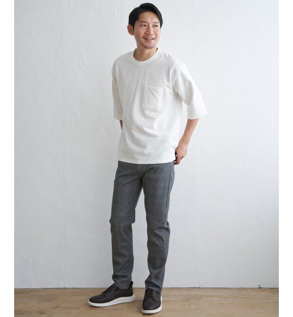 ikka「ストレッチインレイ7分袖Tシャツ」|Tシャツ・カットソー|