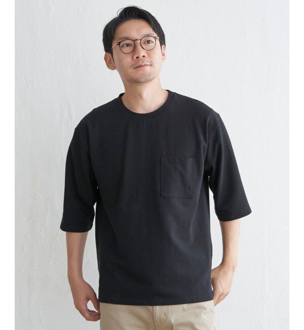 ikka「ストレッチインレイ7分袖Tシャツ」|Tシャツ・カットソー|