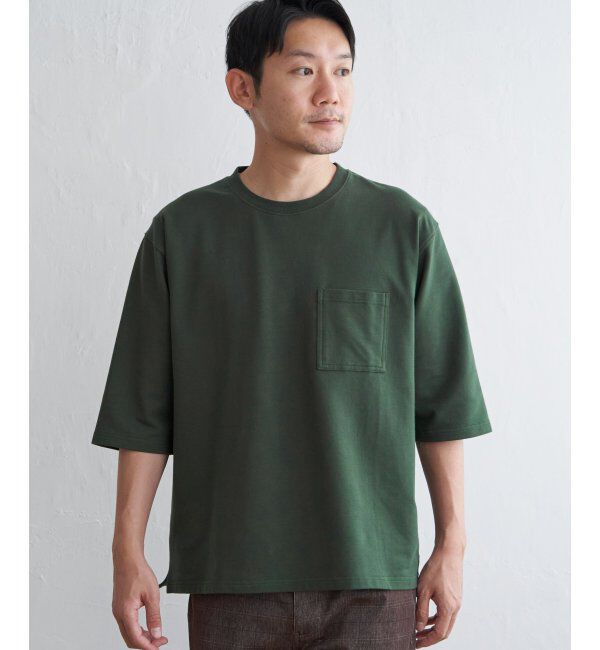 ikka「ストレッチインレイ7分袖Tシャツ」|Tシャツ・カットソー|