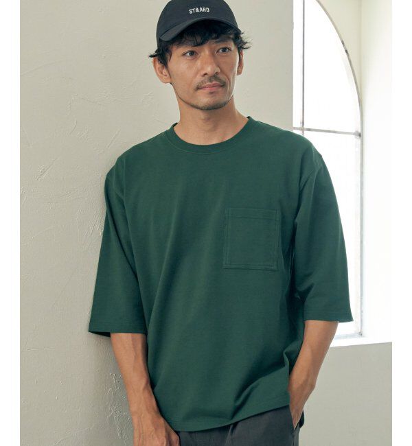 ikka「ストレッチインレイ7分袖Tシャツ」|Tシャツ・カットソー|