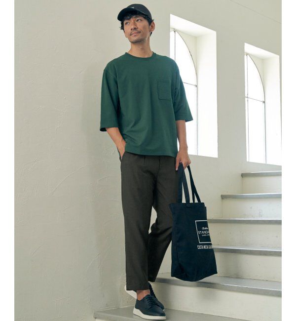 ikka「ストレッチインレイ7分袖Tシャツ」|Tシャツ・カットソー|