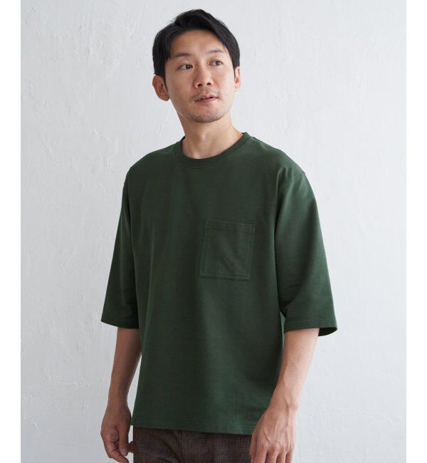 ikka「ストレッチインレイ7分袖Tシャツ」|Tシャツ・カットソー|