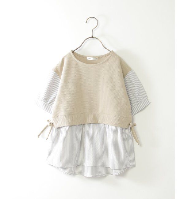 ikka kids「【親子おそろい】ベストレイヤードプルオーバー（120~160cm）」|Tシャツ・カットソー|ベージュ