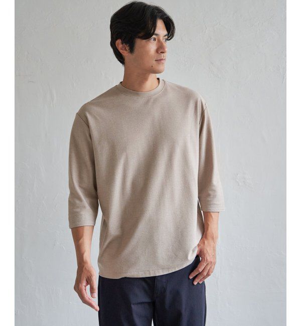 ikka「ドライ梨地七分袖Tシャツ」|Tシャツ・カットソー|