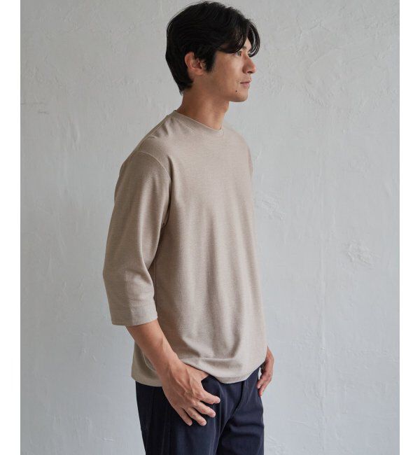 ikka「ドライ梨地七分袖Tシャツ」|Tシャツ・カットソー|