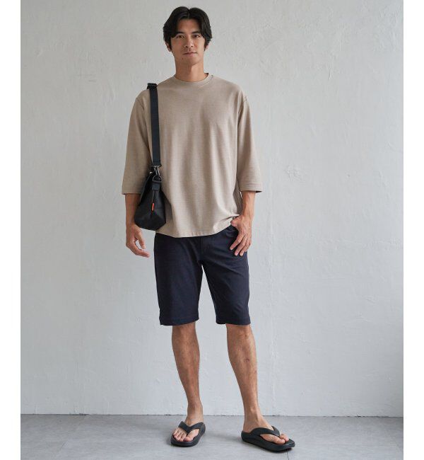 ikka「ドライ梨地七分袖Tシャツ」|Tシャツ・カットソー|