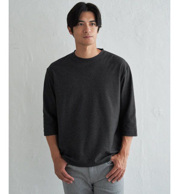 ikka「ドライ梨地七分袖Tシャツ」|Tシャツ・カットソー|
