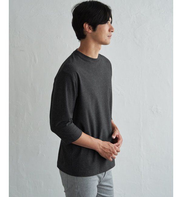 ikka「ドライ梨地七分袖Tシャツ」|Tシャツ・カットソー|