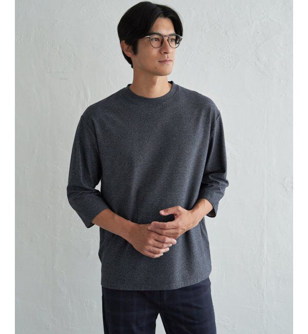ikka「ドライ梨地七分袖Tシャツ」|Tシャツ・カットソー|