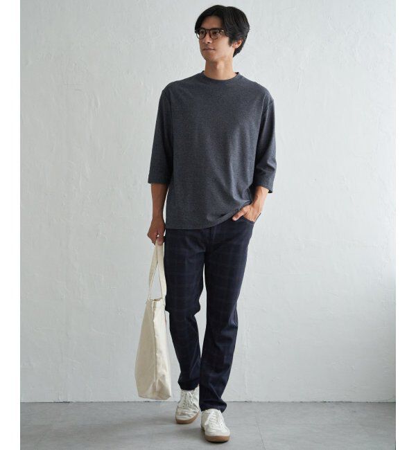ikka「ドライ梨地七分袖Tシャツ」|Tシャツ・カットソー|