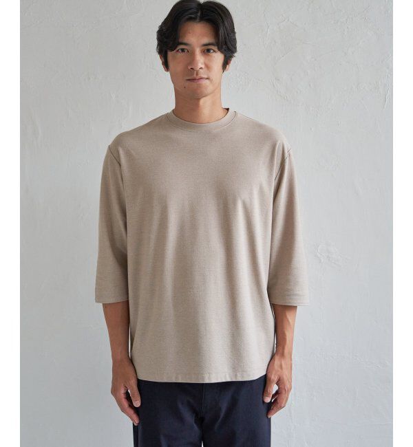 ikka「ドライ梨地七分袖Tシャツ」|Tシャツ・カットソー|