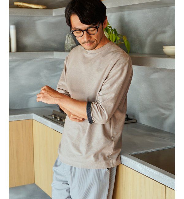 ikka「ドライ梨地七分袖Tシャツ」|Tシャツ・カットソー|
