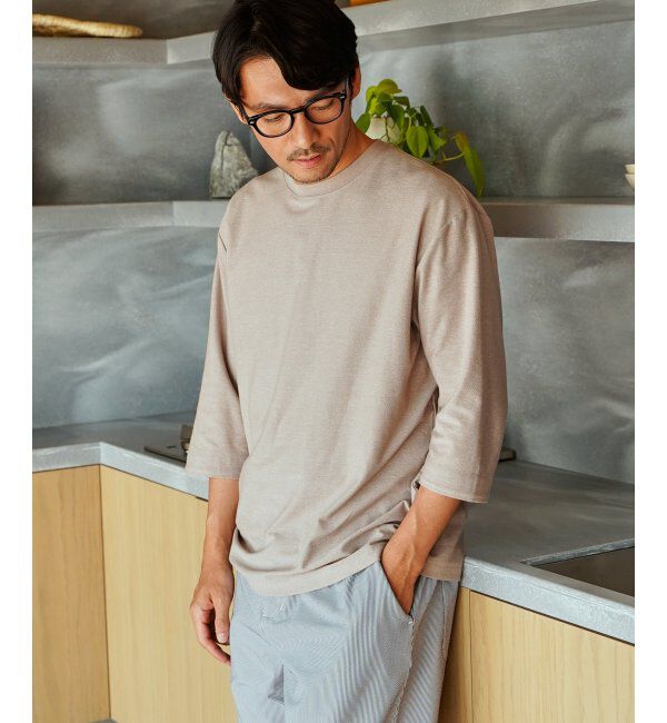 ikka「ドライ梨地七分袖Tシャツ」|Tシャツ・カットソー|