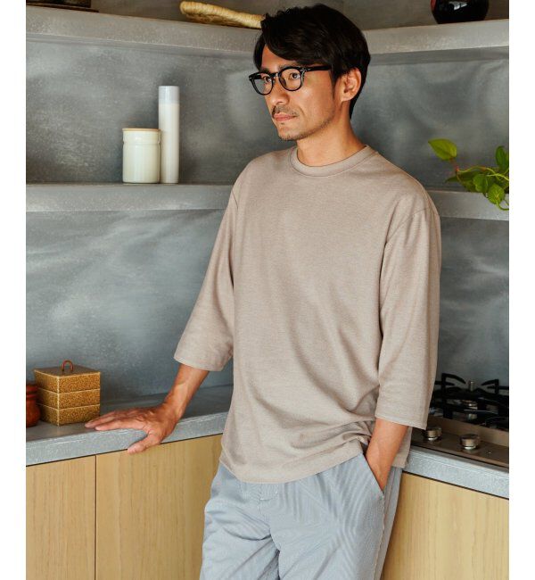 ikka「ドライ梨地七分袖Tシャツ」|Tシャツ・カットソー|