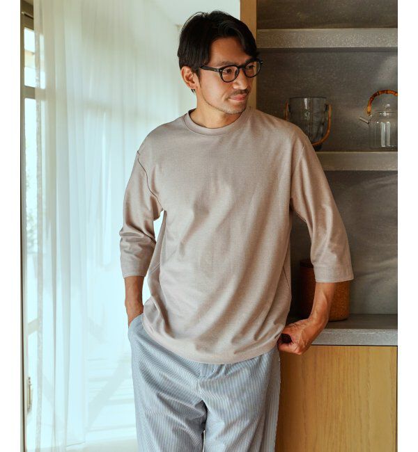 ikka「ドライ梨地七分袖Tシャツ」|Tシャツ・カットソー|