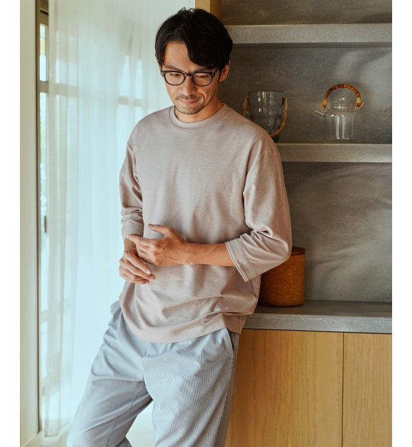 ikka「ドライ梨地七分袖Tシャツ」|Tシャツ・カットソー|