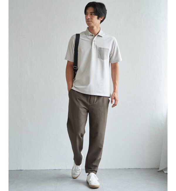 ikka「【接触冷感】デニムライクニットカラーポロシャツ」|その他|