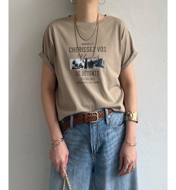 Lbc with Life「【接触冷感】フォトロゴTシャツ」|Tシャツ・カットソー|ベージュ