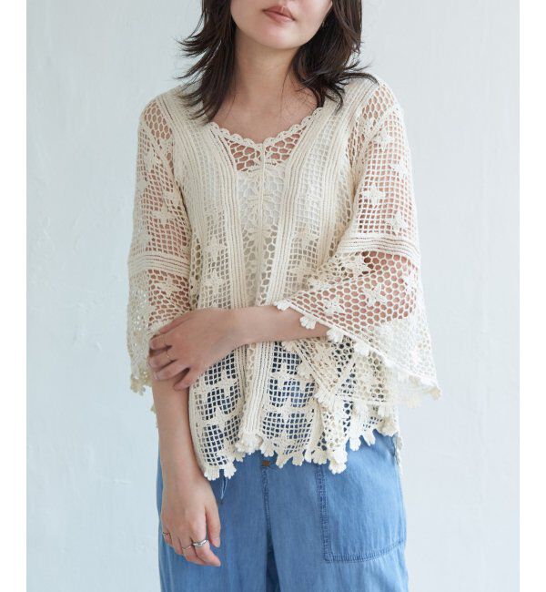 VENCE share style「かぎ編みトップス」|ニット・セーター|