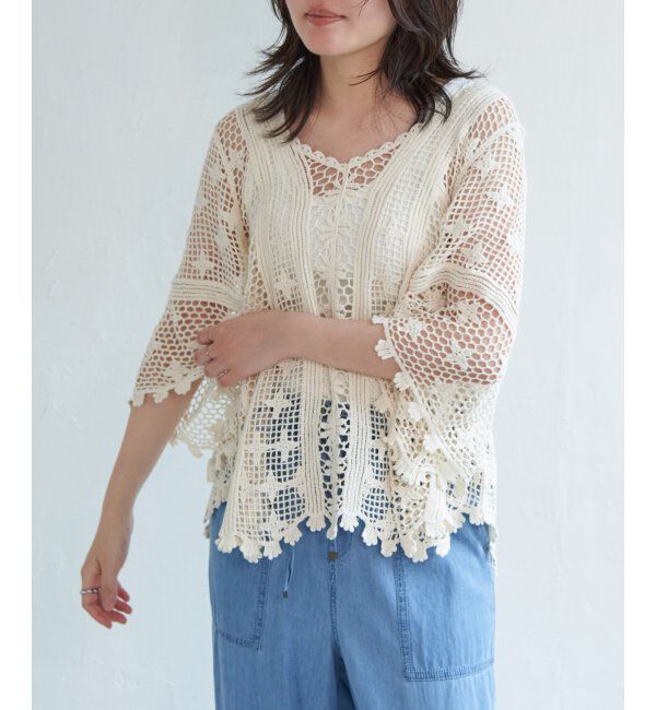 VENCE share style「かぎ編みトップス」|ニット・セーター|
