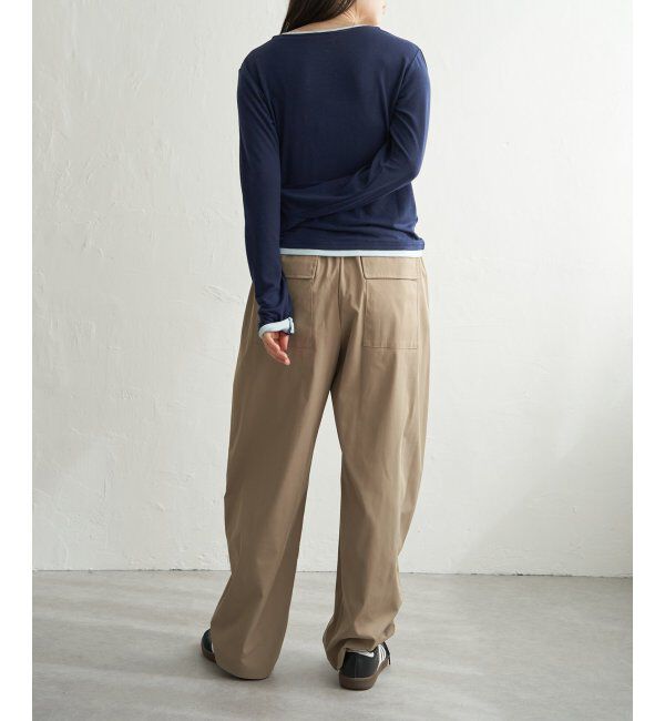 VENCE share style「スラブヘンリー配色プルオーバー」|ニット・セーター|