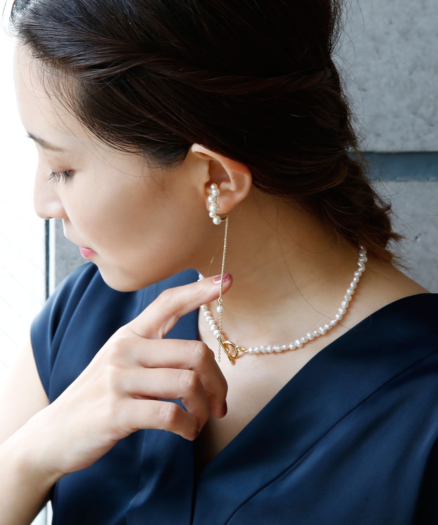 colleca la「[2WAY]パール&times;ロングチェーンイヤーカフ」|イヤーカフ|