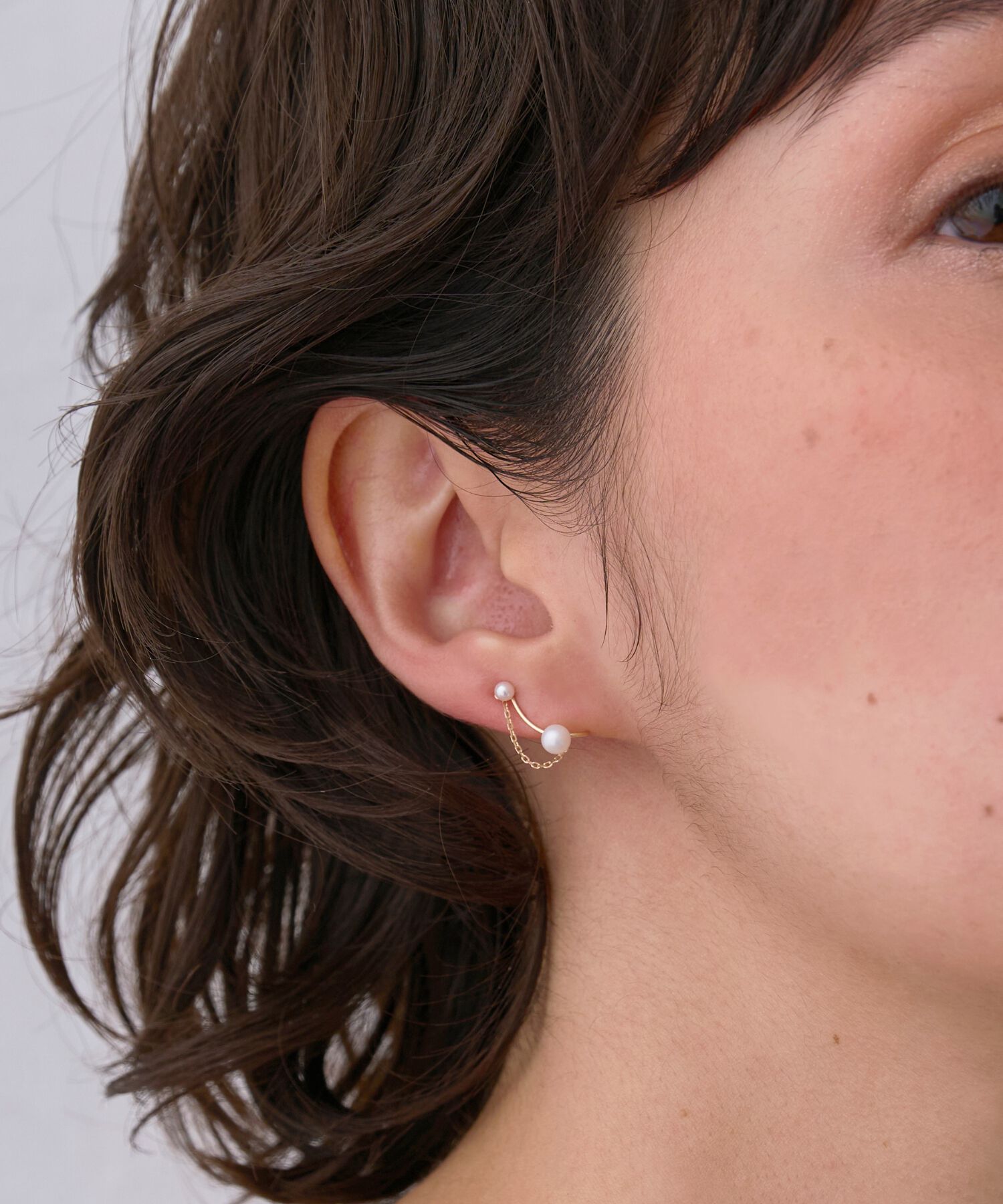 JUPITER「【K10】淡水パールチェーンイヤリング/ピアス」|ピアス|