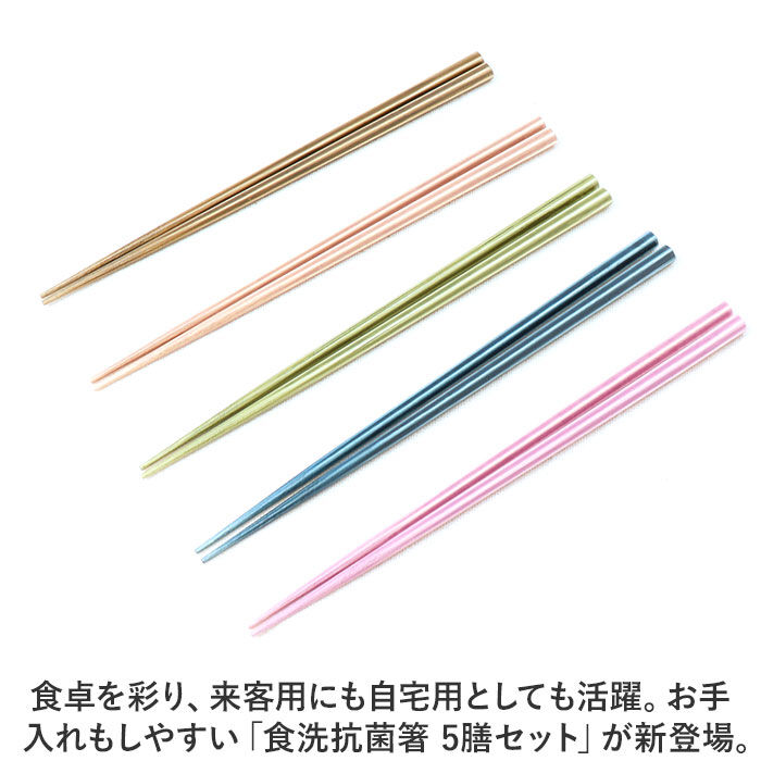 BACKYARD FAMILY「お箸 5膳セット 日本製 通販 箸 はし 客用箸 来客用箸 食洗機対応 抗菌加工 おしゃれ おはし」|食器・キッチングッズ|